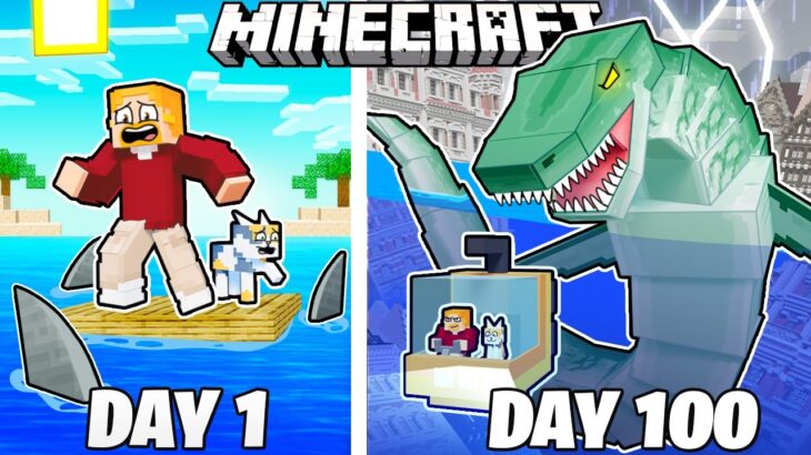 I Survived 100 Days in a FLOOD in Minecraft!