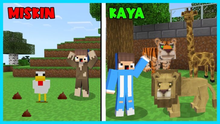 MIPAN & ZUZUZU BUAT KEBUN BINATANG MISKIN VS KAYA DI MINECRAFT SURVIVAL!