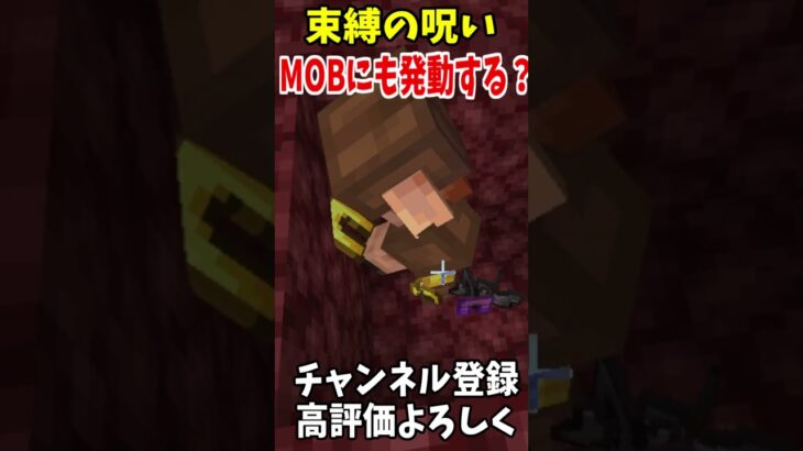 MOBも束縛のエンチャントに呪われる!?!!#マインクラフト #Minecraft #アップデート #裏技 #minecraftparkour #shorts