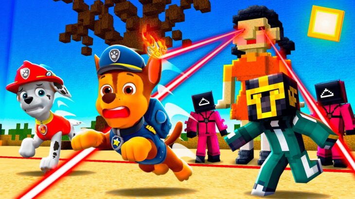 PAW PATROL PARTICIPA EN EL JUEGO DEL CALAMAR 2 EN MINECRAFT 😱