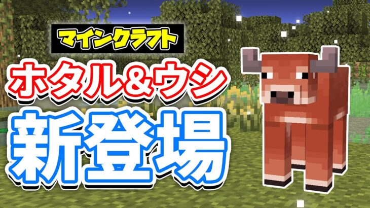 【マイクラ】ホタル・ウシの亜種が新登場！茂みブロック・砂漠＆荒野の環境音・バグ修正を撤回！？スポーン場所・見た目・仕様など詳しく解説！【マインクラフト】SNAPSHOT 25W05A