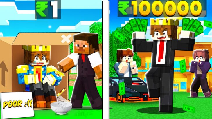 TURNING 1 Rs TO 1,00,000 Rs In Minecraft SMP 😰