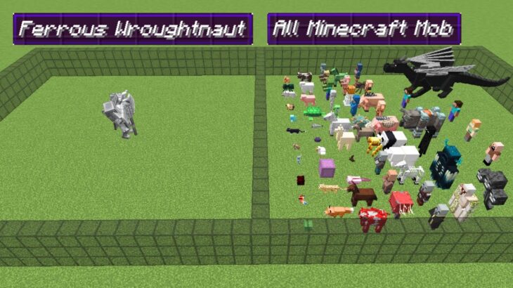 ferrous wroughtnaut vs all minecraft mobs x1000 | Minecraft Mob Battle