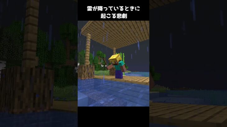 雷が降っているときに起こる悲劇【マイクラ】 #shorts #minecraft #マイクラ #マインクラフト