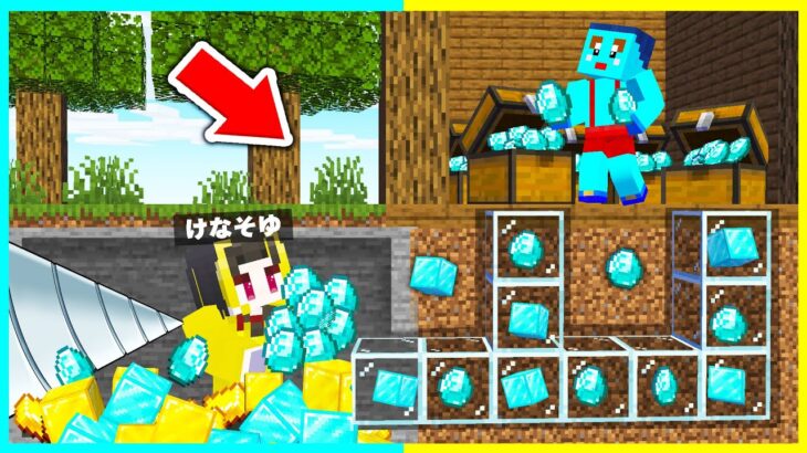 秘密の通路を作ってけなたろうのダイヤを盗みまくれ!!! 【まいくら / マインクラフト】