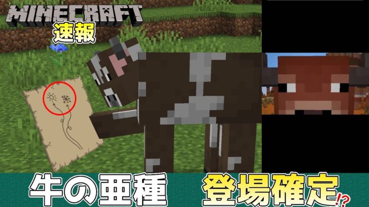 【マイクラ速報】牛の亜種の登場が確定する!? ～最新のアップデート情報～