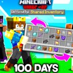 100 Days But We Share ONE INVENTORY In Minecraft 😰