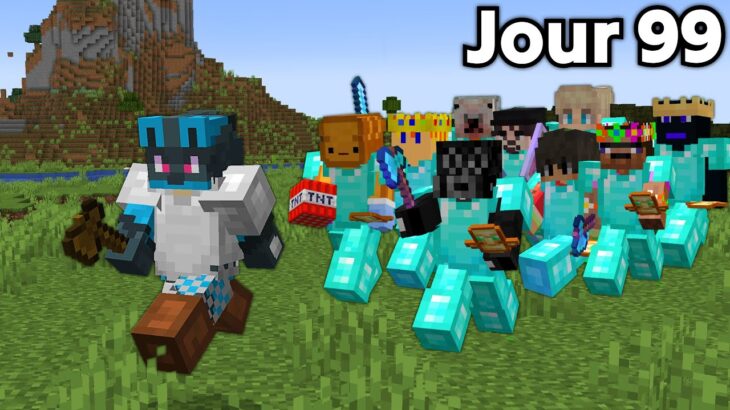 100 Jours CHASSÉ par des Youtubeurs sur Minecraft..