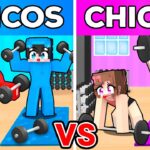 CHICOS vs CHICAS: BASE SECRETA en el GYM en Minecraft!