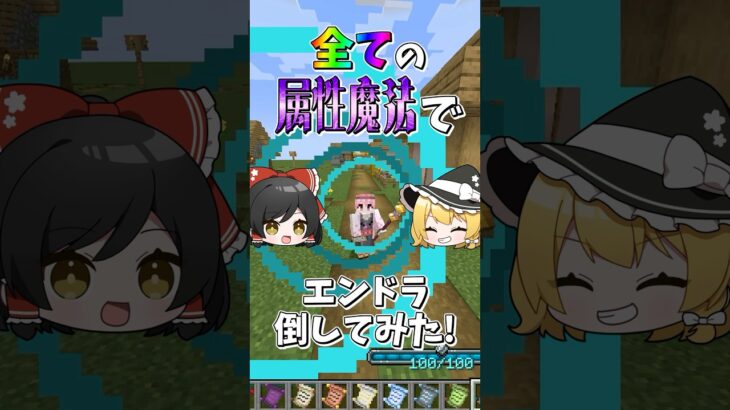 【検証】全ての属性魔法でエンドラは倒せるの？？？【マイクラMOD】【ゆっくり実況】#Shorts