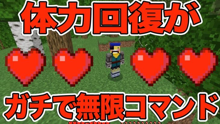 【マイクラ】体力の回復が無限になるコマンド紹介 【マインクラフト/Switch/遊び方】