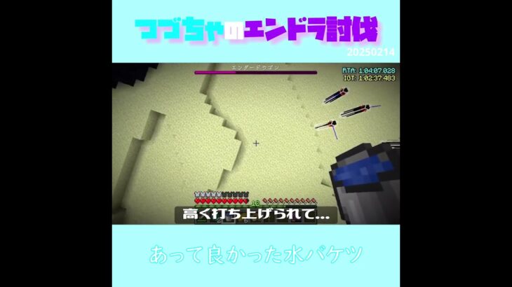 【マイクラ】あって良かった水バケツ　 fromつづちゃのエンドラ討伐！2025/02/14　#Minecraft　#Shorts　#rta