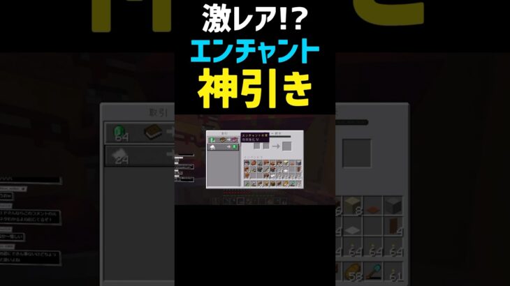 激レアエンチャント来た！！？#マインクラフト#マイクラ#マインクラフト実況 #マイクラ実況 #minecraft #ゲーム実況#shortsvideo #shorts