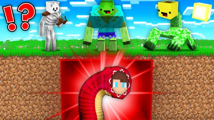 スピードランナーがウォームイーターに変身 vs ハンター：マイゼン vs マイキー in マインクラフト！