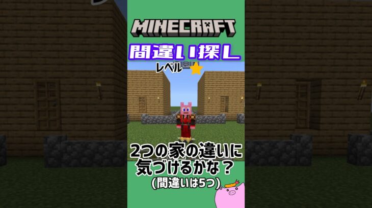 【マイクラ間違い探し】2つの家の違いを見つけよう！レベル1だけど難しい？！ #マイクラ #マインクラフト #間違い探し #まちがいさがし