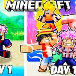 I Survived 100 DAYS on ANIME ISLAND in Minecraft!