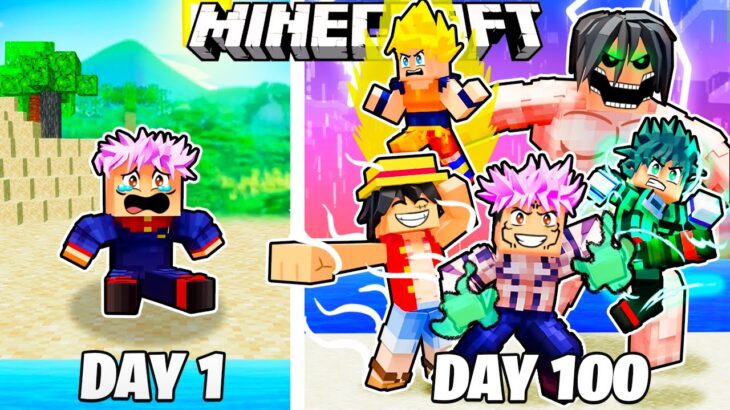 I Survived 100 DAYS on ANIME ISLAND in Minecraft!