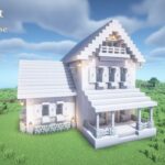 【マインクラフト】ペールオークの白い家の作り方【マイクラ建築】【Minecraft】