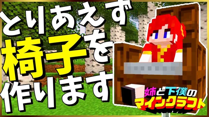 【マイクラ】家より先にイスを作る人たち『実際に座れる椅子の作り方解説』【アネクラPart１】#マイクラ #マインクラフト  #minecraft