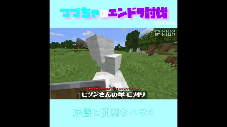 【マイクラ】序盤に便利なハサミ　 fromつづちゃのエンドラ討伐！2024/09/19　#Minecraft　#Shorts　#rta