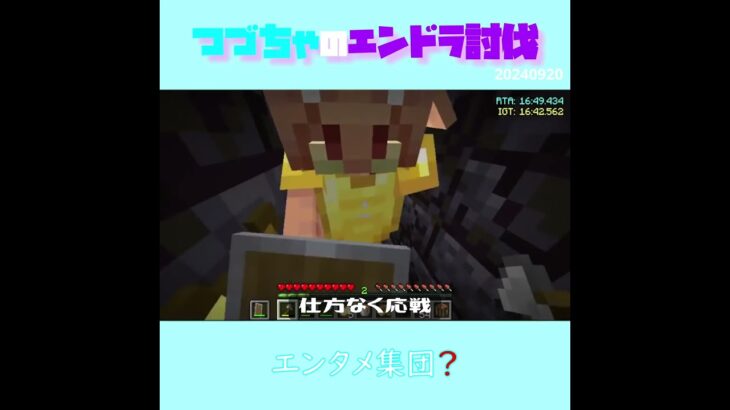 【マイクラ】エンタメ集団？　 fromつづちゃのエンドラ討伐！2024/09/20　#Minecraft　#Shorts　#rta