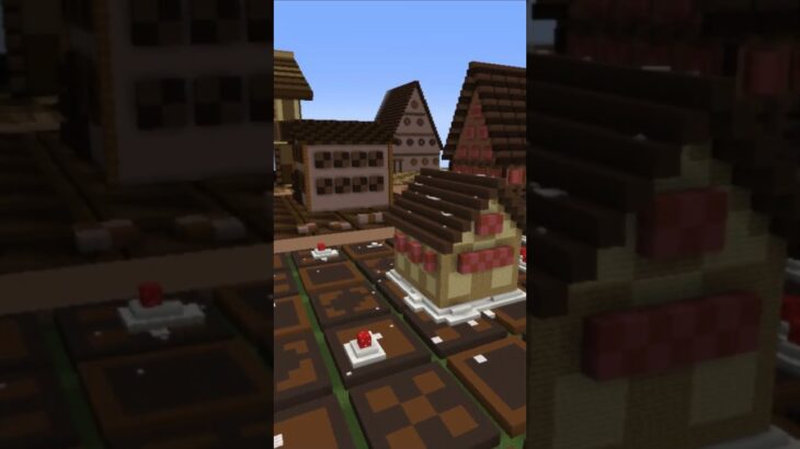 【マイクラ 建築 お菓子の家】マイクラで建築　お菓子の街のお菓子の家　マイクラ #minecraft #マインクラフト #マイクラ建築