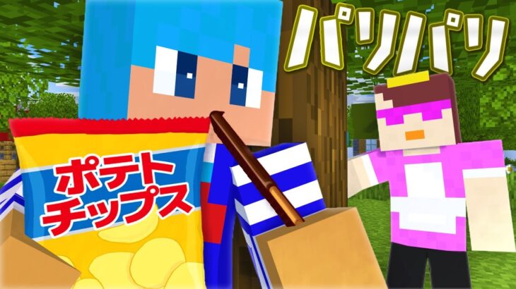 撮影中おかんにバレずにお菓子を食べ切れるのか！？【まいくら / マインクラフト】