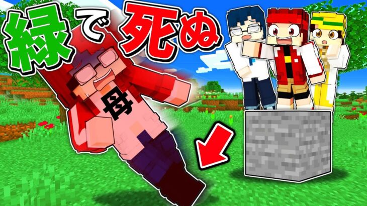 緑に触れたら死ぬ世界vs最強お母さん【マイクラ/マインクラフト】