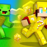 幸運のブロックアーマー スピードランナー vs ハンター：マインクラフトのマイゼン vs マイキー