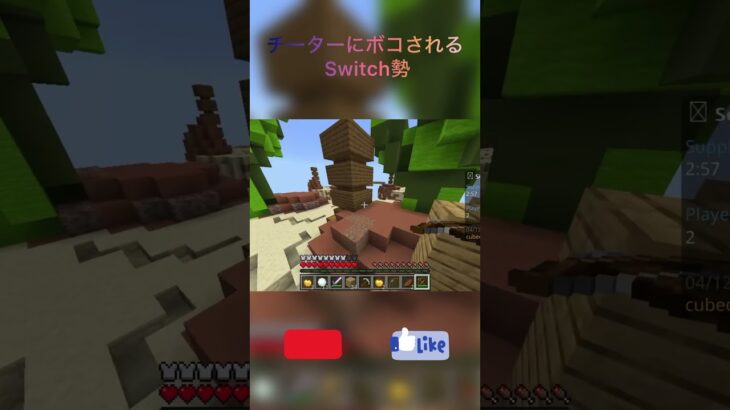 【マイクラ：Cube】チーターにボコされるSwitch勢 #マイクラ #チート