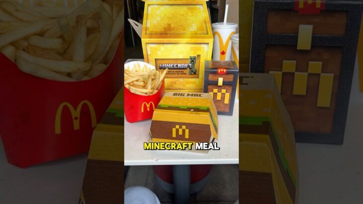 Eating Mcdonald’s NEW MINECRAFT meal 🍔 #minecraft #mcdonalds #mcdonald #minecraftshorts