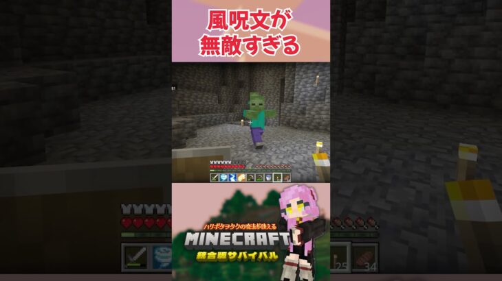 【マイクラ】敵MOB暴風オールバック【魔法の呪文アドオン】 #shorts
