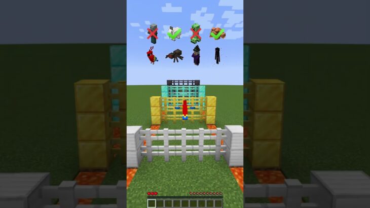 Minecraft Mob Jump vs Fence #minecraft #gaming #マイクラ