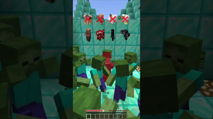 Minecraft Zombie Pit vs Mobs Jump (Bumble Bee) #minecraft #マイクラ#我的世界 #shorts #minecraftshorts