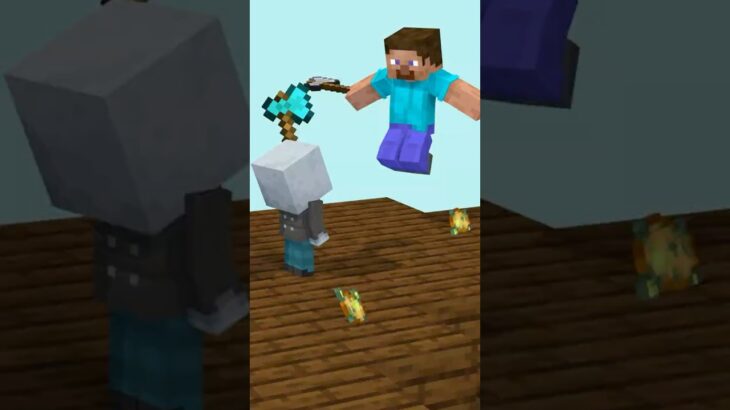 【マイクラアニメ】トラップなんて作らせない!! -We won’t let him build Pillager outpost farm!!  #minecraftanimation #shorts