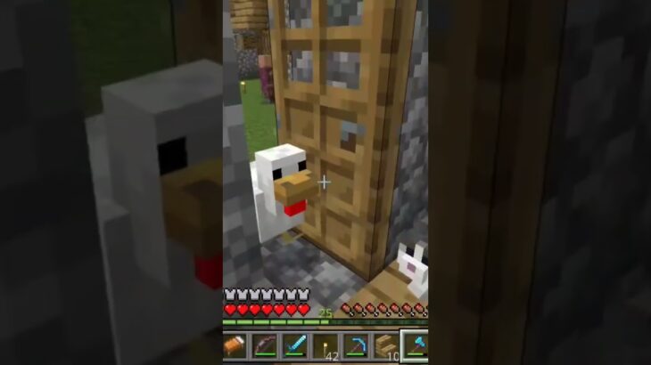 村人が寝る部屋のつもりだったのに【マイクラ統合版】入り込んできた者とは? #minecraft #マイクラ #マインクラフト