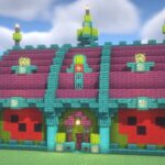 可愛いスイカ風の家の作り方【マイクラ】【マインクラフト】