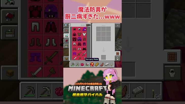 【マイクラ】魔法防具いかつすぎた…wwwww【魔法の呪文アドオン】 #shorts