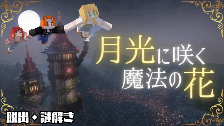 【月光に咲く魔法の花】囚われの3人組･･･飛び出して行け月夜の彼方！【脱出・謎解MAP】【マイクラ3人組】