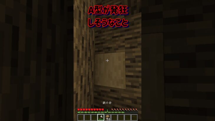 【A型が発狂しそうなこと】 #minecraft #マインクラフト #マイクラ #shorts
