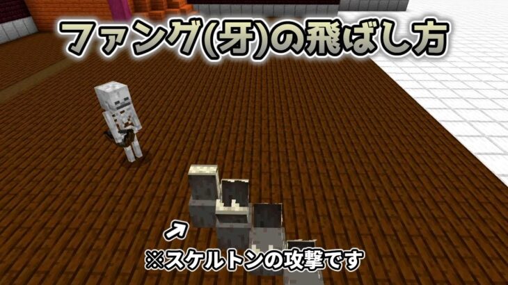 【コマンド】スケルトンがエヴォーカーファングを飛ばすコマンド！【マイクラBE】