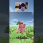 Killing an iron golem unarmed in minecraft day 45 #shorts #viralshorts