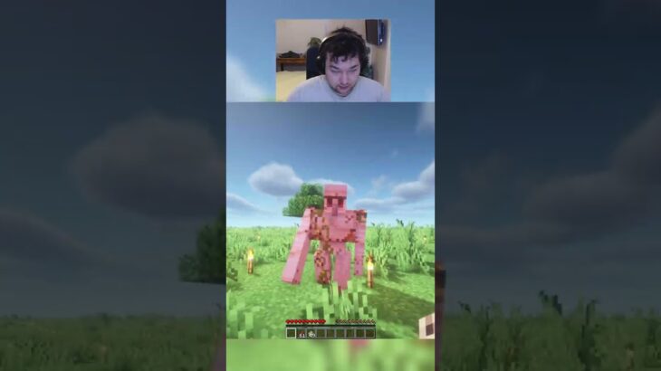 Killing an iron golem unarmed in minecraft day 45 #shorts #viralshorts