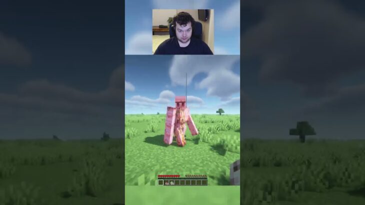 Killing an iron golem unarmed in minecraft day 56 #shorts #viralshorts
