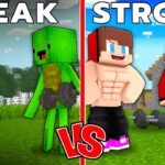 Maizen : Weak Mikey Family vs Strong JJ Family – Minecraft Animation (JJ and Mikey)