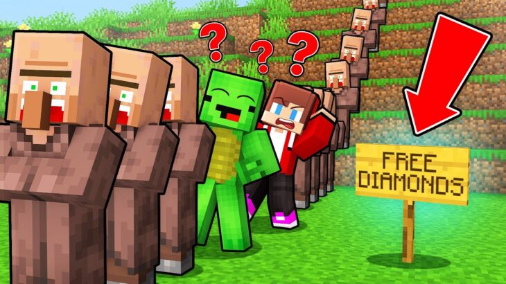 Mikey and JJ Got Stuck in a Long Villager Queue in Minecraft (Maizen)