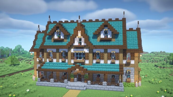 【マインクラフト】ペールオーク、トウヒ、ダークオークを使ったファンタジー風の家の作り方【マイクラ建築】【Minecraft】