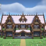 【マインクラフト】桜とダークオークを使ったファンタジーな家の作り方【マイクラ建築】【Minecraft】