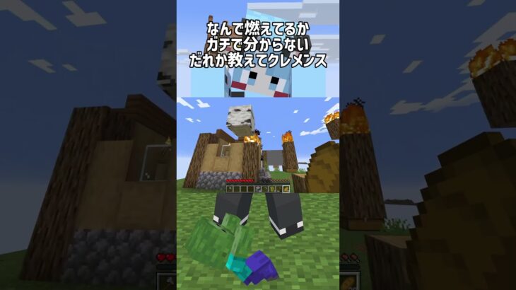 おい！！誰だよ家燃やしたの！！火種なんてなかっただろ！！溶岩くらいしか！！【マイクラ/Sky World】#shorts