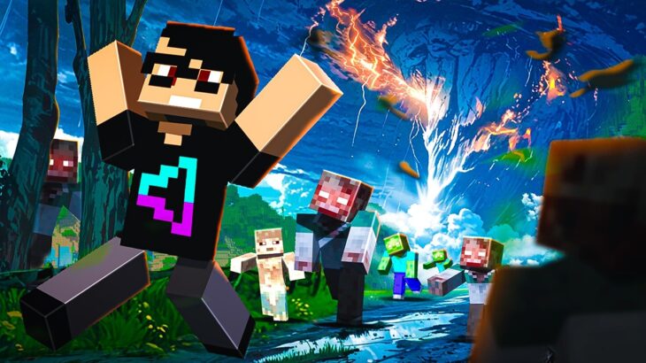 Sobrevivi 100 dias em um APOCALIPSE ZUMBI COM DESASTRES NATURAIS no Minecraft – O FILME